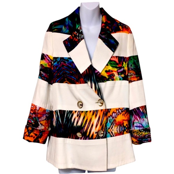 Escada Couture Multi Color Blazer Size 40 - Picture 1 of 16